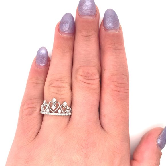 Diamond Crown White Gold Ring (0.26 CTW) - Picture 2 of 6